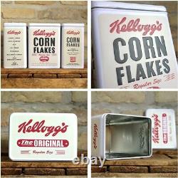 Style vintage Rétro Grand boîte à couvercle en fer-blanc Kellogg's Corn Flakes Packaging Classique