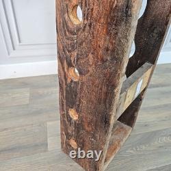 Support à vin en bois massif rustique récupéré vintage pour 6 bouteilles en pin fait main