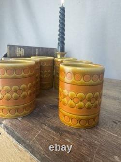 Support carrousel pour pots à épices Hornsea Saffron vintage, ensemble de cuisine rétro des années 1970