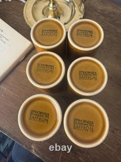 Support carrousel pour pots à épices Hornsea Saffron vintage, ensemble de cuisine rétro des années 1970