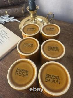 Support carrousel pour pots à épices Hornsea Saffron vintage, ensemble de cuisine rétro des années 1970