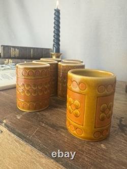 Support carrousel pour pots à épices Hornsea Saffron vintage, ensemble de cuisine rétro des années 1970