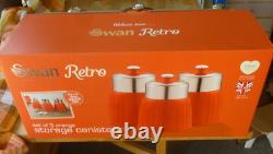Swan rétro boîtes de sucre de thé et de café orange peu utilisé
