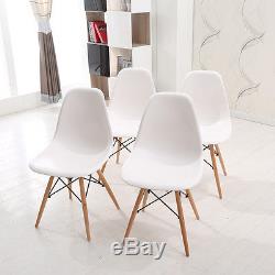 Table À Manger Rectangulaire Et 4/6 White Eiffel Dsw Rétro Design Chaises De Style En Bois