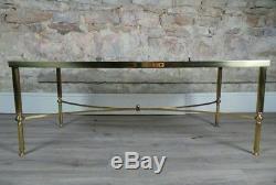 Table Basse Vintage En Laiton Et En Verre De Style Maison Jansen 1960 / 70s
