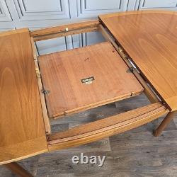 Table à manger extensible en teck rétro vintage Nathan des années 50 MCM