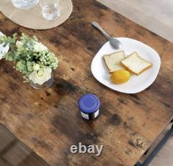 Table à manger industrielle meuble vintage rétro rustique en métal cuisine petit-déjeuner