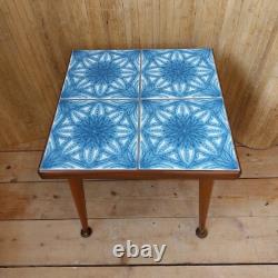 Table basse artisanale en carreaux, vintage, rétro, milieu du siècle moderne, H R Johnson, petit format, fabuleux