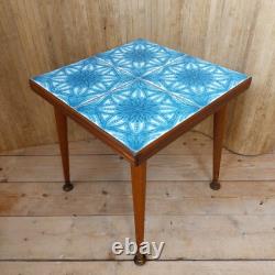 Table basse artisanale en carreaux, vintage, rétro, milieu du siècle moderne, H R Johnson, petit format, fabuleux