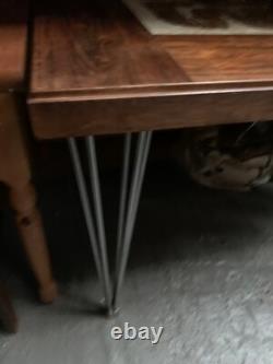 Table danoise vintage rétro des années 60-70 MCM en chrome pour cuisine et salle à manger