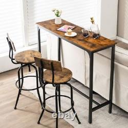 Table de bar industrielle vintage rétro haute pour petit déjeuner, cuisine et salle à manger