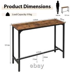 Table de bar industrielle vintage rétro haute pour petit déjeuner, cuisine et salle à manger