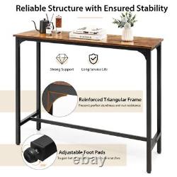 Table de bar industrielle vintage rétro haute pour petit déjeuner, cuisine et salle à manger