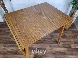 Table de cuisine à rabats en teck et formica des années 60, rétro mid-century