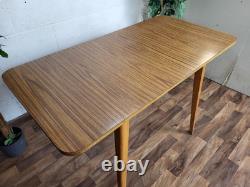 Table de cuisine à rabats en teck et formica des années 60, rétro mid-century