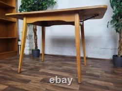 Table de cuisine à rabats en teck et formica des années 60, rétro mid-century