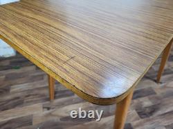 Table de cuisine à rabats en teck et formica des années 60, rétro mid-century