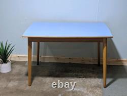 Table de cuisine en Formica vintage Buel années 50 grand modèle petit déjeuner en denim
