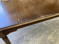 Table de salle à manger rectangulaire extensible en bois brun vintage rétro