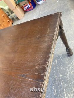 Table de salle à manger rectangulaire extensible en bois brun vintage rétro