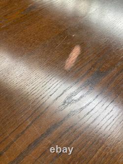 Table de salle à manger rectangulaire extensible en bois brun vintage rétro