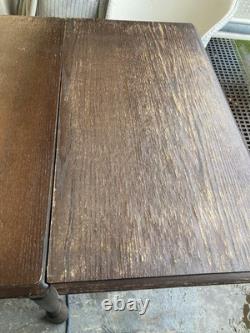 Table de salle à manger rectangulaire extensible en bois brun vintage rétro