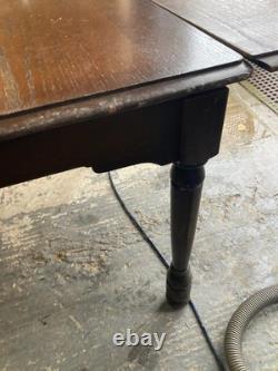 Table de salle à manger rectangulaire extensible en bois brun vintage rétro
