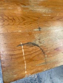 Table de salle à manger réfectoire en pin naturel massif vintage