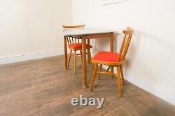 Table de salle à manger vintage rétro à rabat et 2 chaises