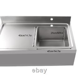 Table de travail en acier inoxydable, table de stockage commerciale, évier de cuisine pour café, étagère de préparation.
