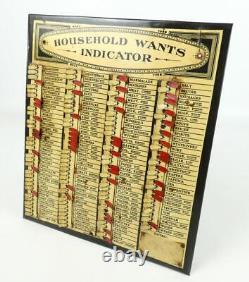 Tableau indicateur des besoins ménagers Vintage Charles Letts & Co de 1910 Downton Abbey