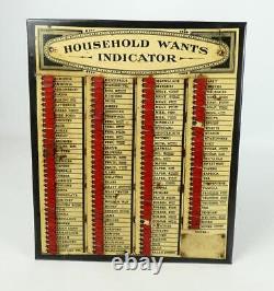 Tableau indicateur des besoins ménagers Vintage Charles Letts & Co de 1910 Downton Abbey