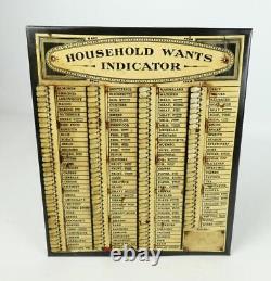 Tableau indicateur des besoins ménagers Vintage Charles Letts & Co de 1910 Downton Abbey