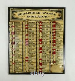 Tableau indicateur des besoins ménagers Vintage Charles Letts & Co de 1910 Downton Abbey