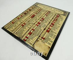 Tableau indicateur des besoins ménagers Vintage Charles Letts & Co de 1910 Downton Abbey