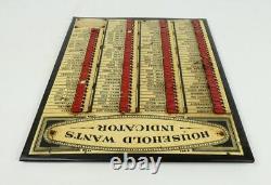 Tableau indicateur des besoins ménagers Vintage Charles Letts & Co de 1910 Downton Abbey