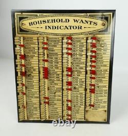 Tableau indicateur des besoins ménagers Vintage Charles Letts & Co de 1910 Downton Abbey