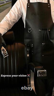 Tablier en cuir de barbier avec logo / Tablier de coiffeur / Tablier en cuir Barista Bertender