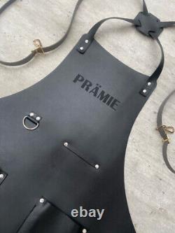 Tablier en cuir de barbier avec logo / Tablier de coiffeur / Tablier en cuir Barista Bertender