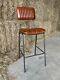 Tabouret De Bar En Cuir, Tabouret De Comptoir En Cuir Véritable (marron Clair)