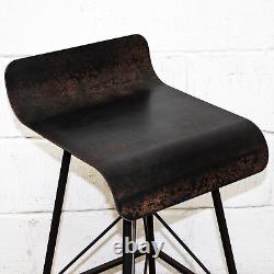 Tabouret de bar industriel en métal, siège vintage rustique rétro, chaise de cuisine bistro café