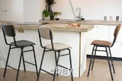 Tabouret de bar rembourré en tan Tabouret de bar Tabouret de comptoir Tabouret rétro