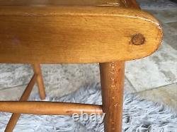 Tabouret de cuisine danois en hêtre vintage rétro du milieu du siècle