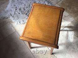 Tabouret de cuisine danois en hêtre vintage rétro du milieu du siècle