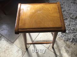 Tabouret de cuisine danois en hêtre vintage rétro mid-century, table de maquillage, table de chevet