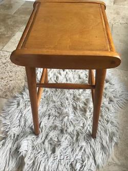 Tabouret de cuisine danois en hêtre vintage rétro mid-century, table de maquillage, table de chevet