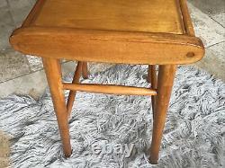 Tabouret de cuisine danois en hêtre vintage rétro mid-century, table de maquillage, table de chevet