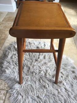 Tabouret de cuisine danois en hêtre vintage rétro mid-century, table de maquillage, table de chevet