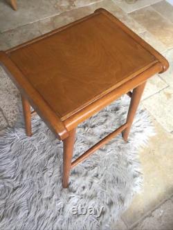 Tabouret de cuisine danois en hêtre vintage rétro mid-century, table de maquillage, table de chevet