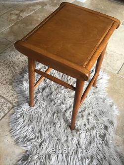 Tabouret de cuisine danois en hêtre vintage rétro mid-century, table de maquillage, table de chevet